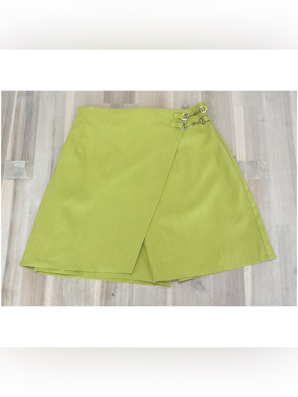 Vintage Y2K Dina Bar-El Size 4 Lime Green Lined Solid Mini Skort